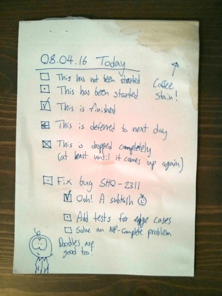 Work system paper checklist